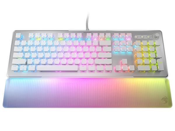 ROCCAT Vulcan II Max, herní klávesnice, Red Switch, RGB LED, US layout, bílá