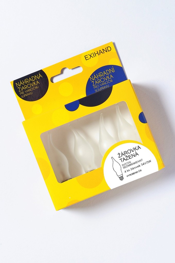 Blistr 4 žárovky 34V/3W tažené matné pro 7-mi ramenný svícen