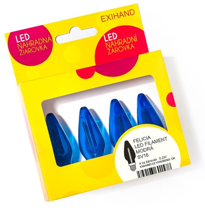 Blistr 4 modrá žárovky FELICIA LED FILAMENT 14V/0,2W