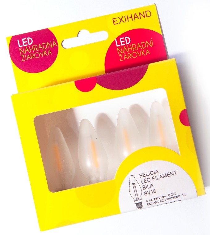 Blistr 4 bílé žárovky FELICIA LED FILAMENT 14V/0,2W