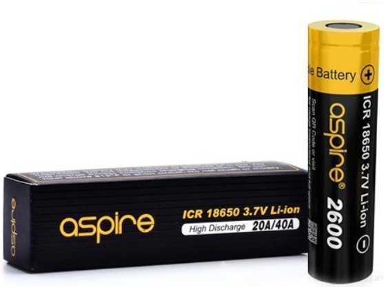 aSpire ICR baterie typ 18650 2600mAh 20A/40A