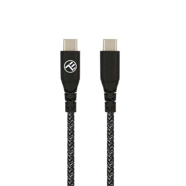 Tellur GREEN ECO, USB-C kabel na USB-C, 3A, PD60W, 1m, Nylon, černý