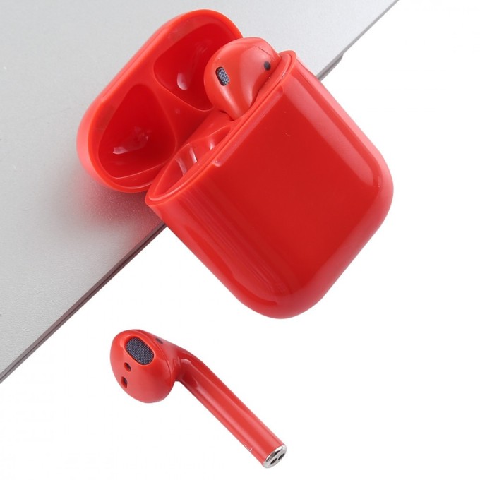i7 TWS bezdrátová sluchátka Apple styl s nabíjecí krabičkou - červené