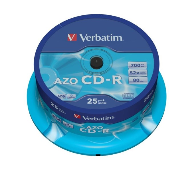 CD-R Verbatim DLP 700MB (80min) 52x Crystal 25-cake