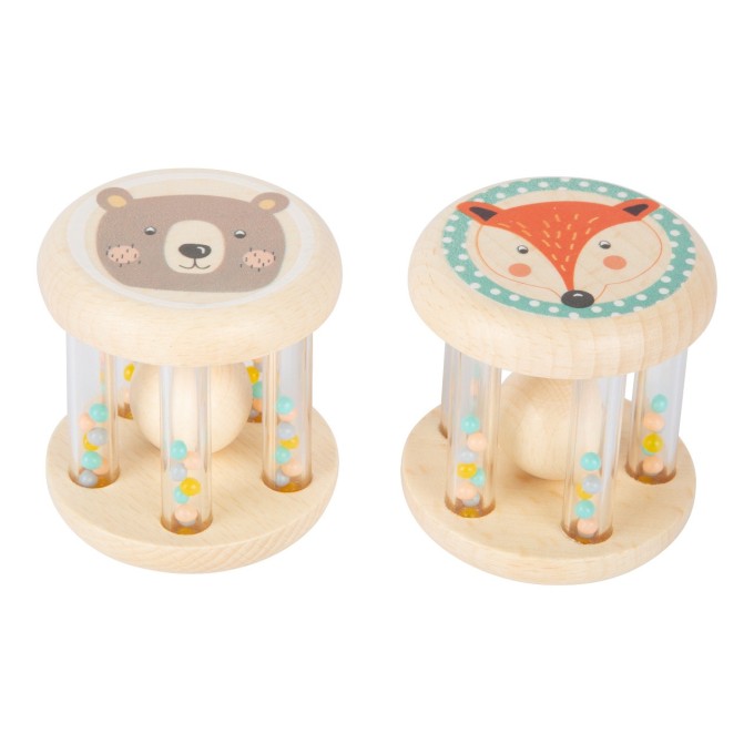 Small Foot Dětské pastelové chrastítko s kuličkami sada 2ks