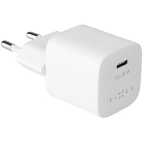 FIXED Mini adapter,USB-C, 30W, bílý