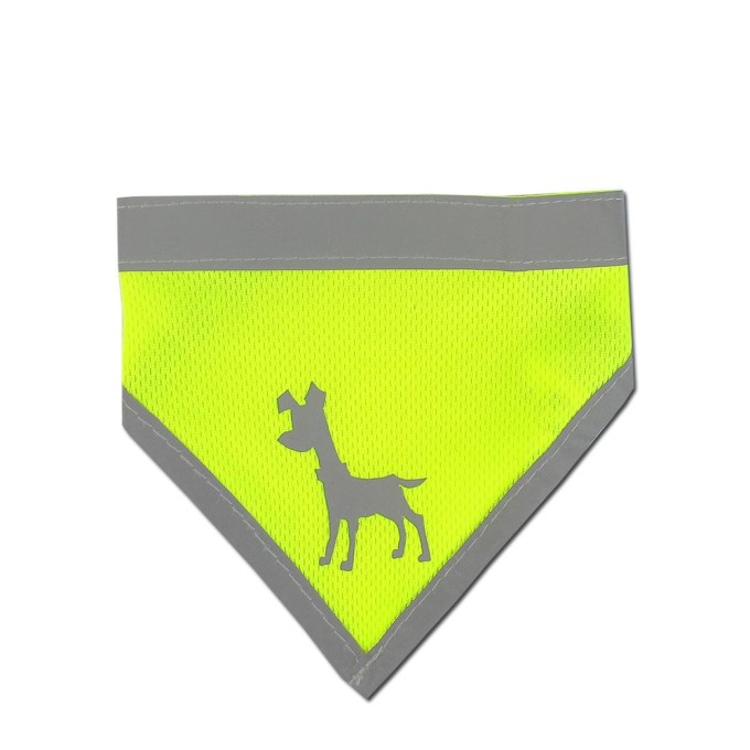 Alcott reflexní šátek pro psy, žlutý, velikost L