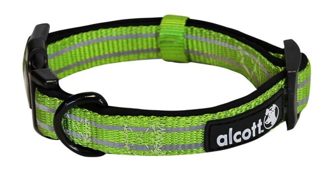 Alcott reflexní obojek pro psy, Adventure, zelený, velikost S