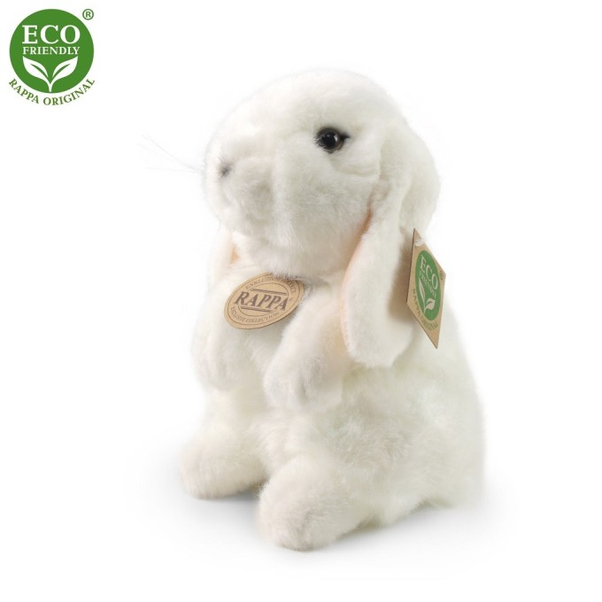 Rappa Plyšový králík bílý stojící 18 cm ECO-FRIENDLY
