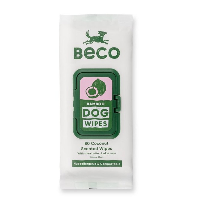 Beco Bamboo Čistící ubrousky pro psy kokosové 80ks