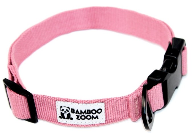 Bamboo Zoom Obojek pro psy růžový S