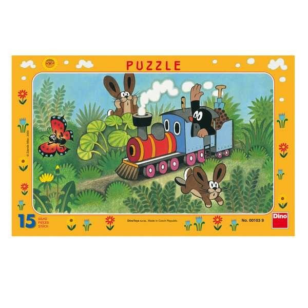 Dino Papírové puzzle Krtek a lokomotiva15 dílků