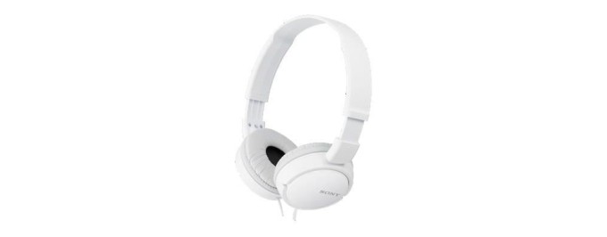 Sony MDRZX110, bílá sluchátka s hlavovým mostem
