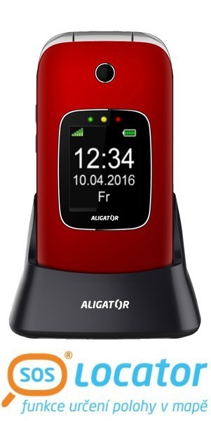 ALIGATOR V650 Senior červeno-stříbrný + stolní nabíječka