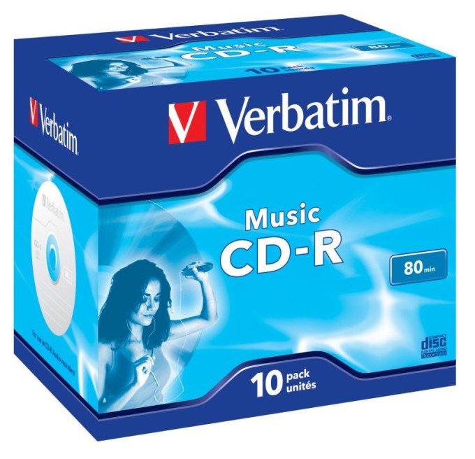CD-R Verbatim Audio 80 min. LIVE IT! jewel box, 10ks/pack