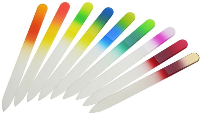 Pilník skleněný, jednostranný, barevný, 14 cm