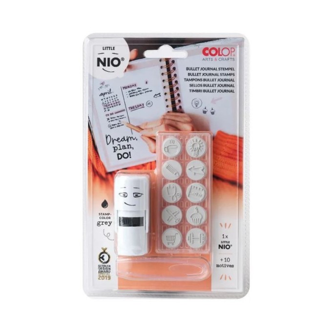COLOP Little NIO Bullet Journal (10 ks motivů+razítko+polštářek šedé barvy)