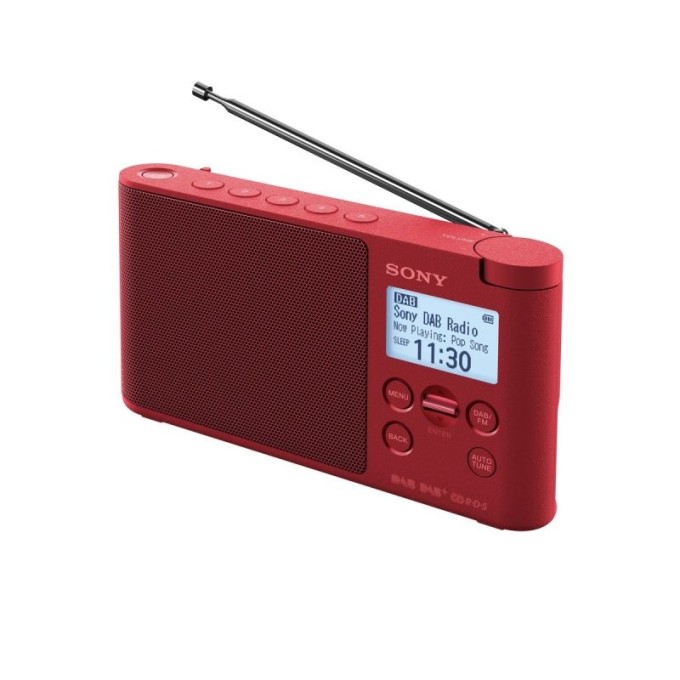 Sony XDR-S41D, přenosné digitální rádio DAB/DAB+ s LCD displayem, červená