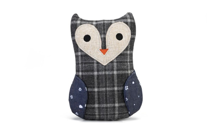 Designed by Lotte Hračka sovička ULLY pro psy látková šedá 25,5cm