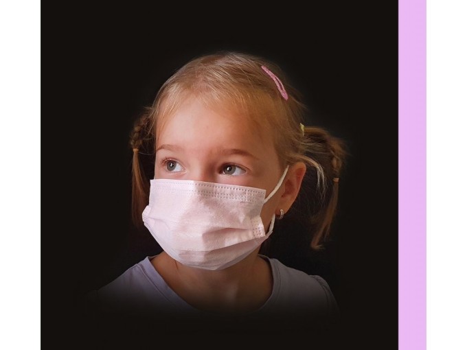 Dětská rouška jednorázová třívrstvá 50ks -RŮŽOVÁ