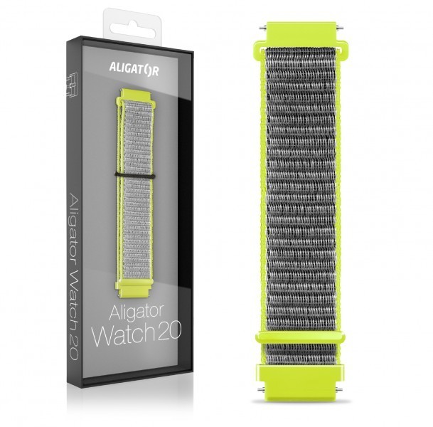 Řemínek nylonový ALIGATOR 20mm, limetkový