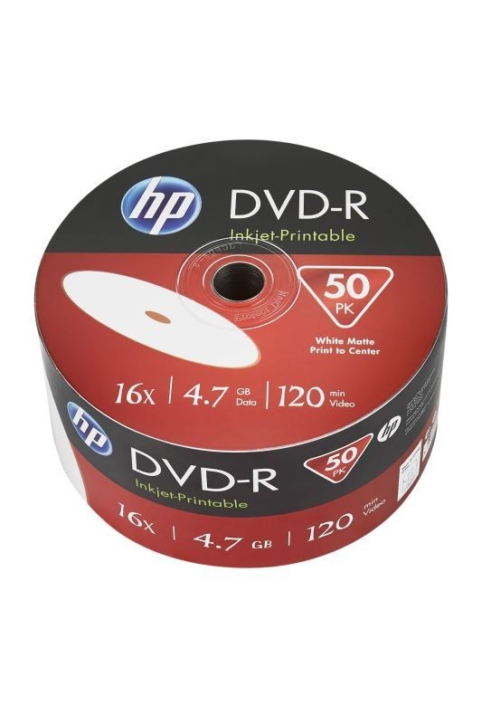DVD-R HP 4,7 GB (120min) 16x Inkjet Printable 50-spindle bulk