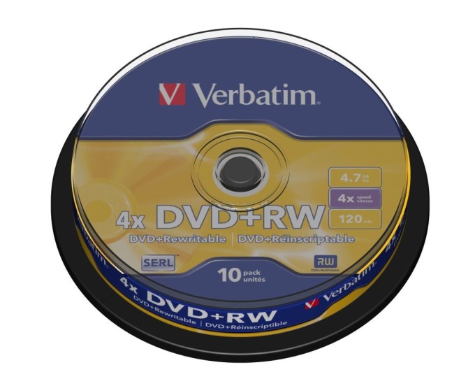 DVD+RW Verbatim 4,7GB 4x 10-cake