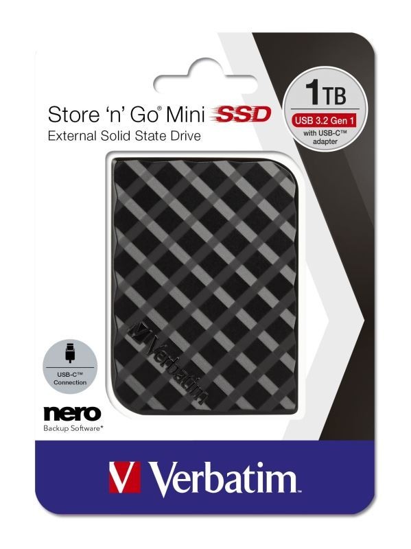 Verbatim SSD 1TB GEN2 USB 3.2 gen 1 Store ‘n’ Go mini, externí, černý