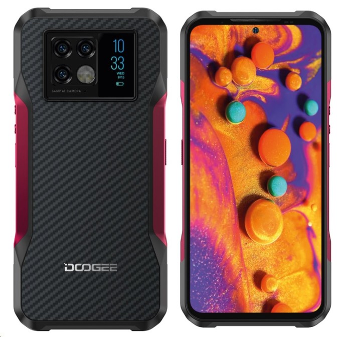 Doogee V20 5G AMOLED DualSIM gsm tel. 8+256GB Night Vision Wine Red