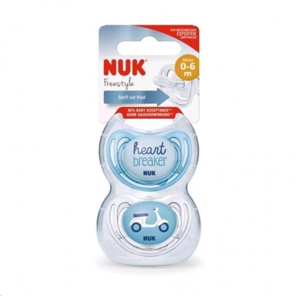 NUK Dudlík FREESTYLE NIGHT,SI,V2 (6-18m.), DUOPACK - kluk