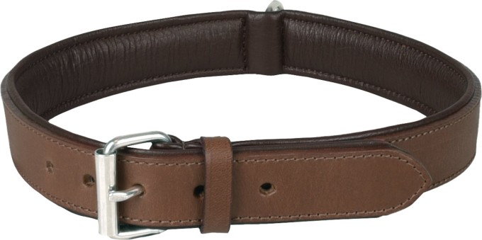 Flamingo Arizona Kožený obojek s pěnovou výplní Hnědá XXL