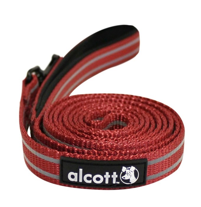 Alcott reflexní vodítko pro psy, červené, velikost L