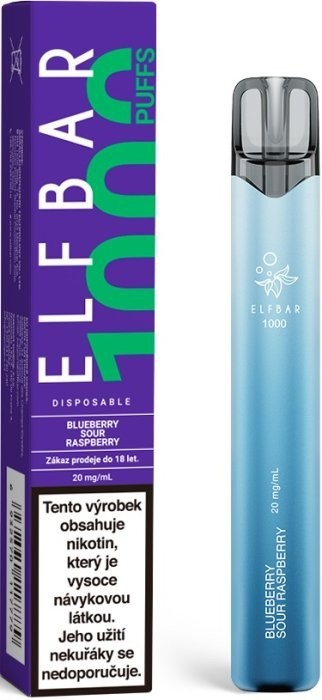 Elf Bar 1000 elektronická cigareta 20mg Blueberry Sour Raspberry