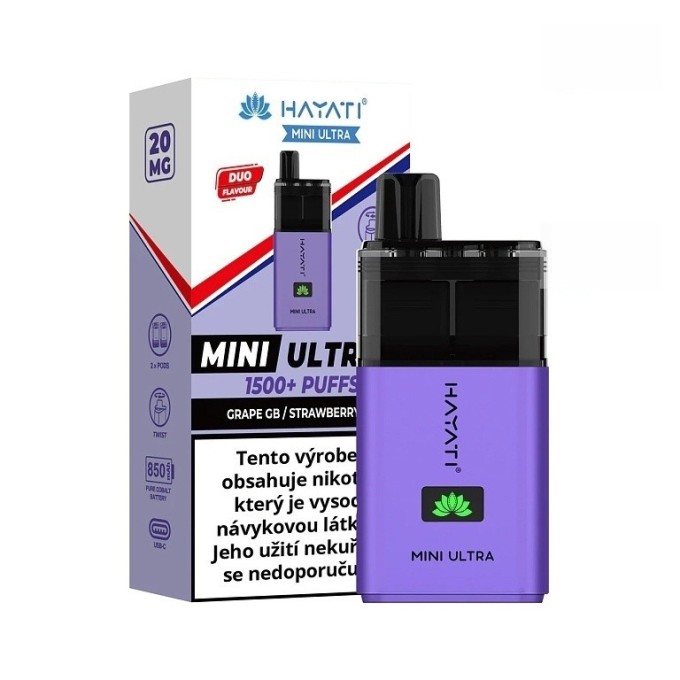 Hayati Mini Ultra Grape Bubblegum/Strawberry Bubblegum 20mg 1500 potahů