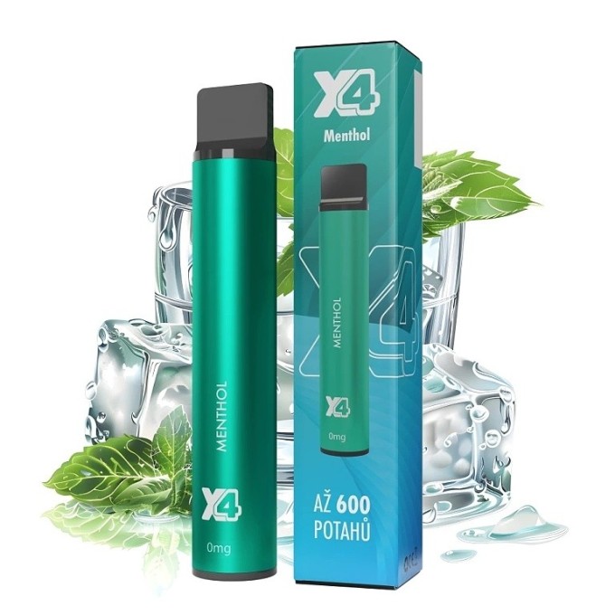 X4 Bar Zero Menthol 0mg 600 potažení