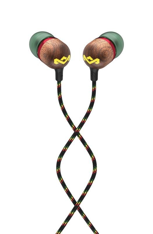 House of Marley Smile Jamaica, sluchátka do uší USB-C s mikrofonem, Rasta