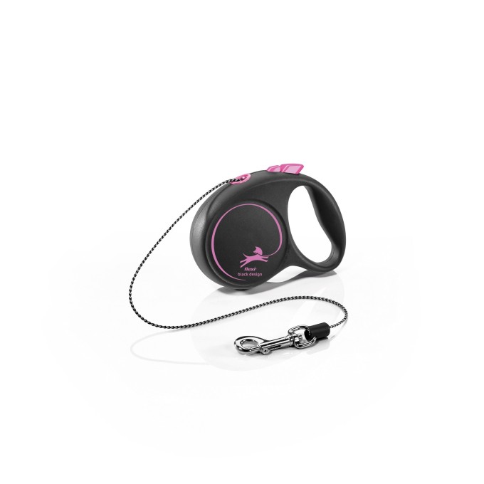 Flexi Vodítko Black Design XS lanko 3m černo-růžové