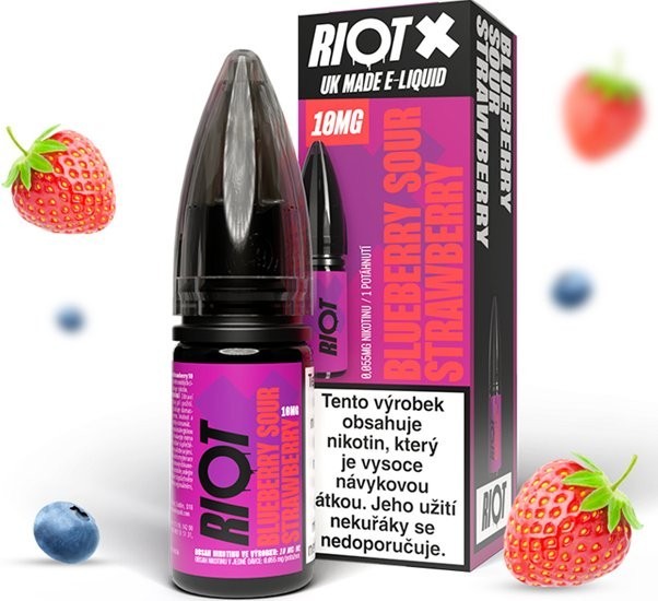 Liquid RIOT X Salt Blueberry Sour Strawberry (Kyselá borůvka a jahoda) 10ml-10mg