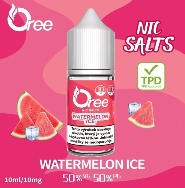 Liquid Oree SALT Watermelon Ice - Ledový meloun 10ml - 10mg