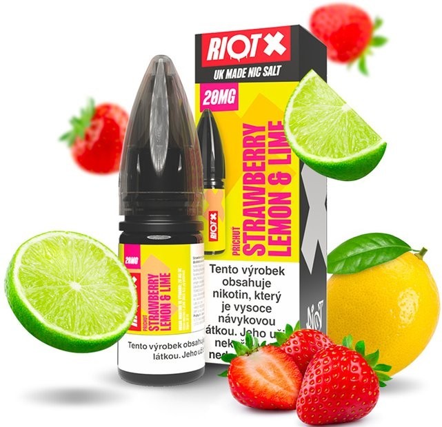 Liquid RIOT X Salt Strawberry Lemon & Lime (Jahoda, citron a limetka) 10ml-10mg