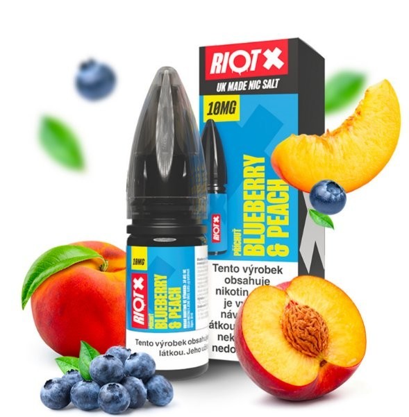 Liquid RIOT X Salt Blueberry & Peach (Borůvka a broskev) 10ml-10mg