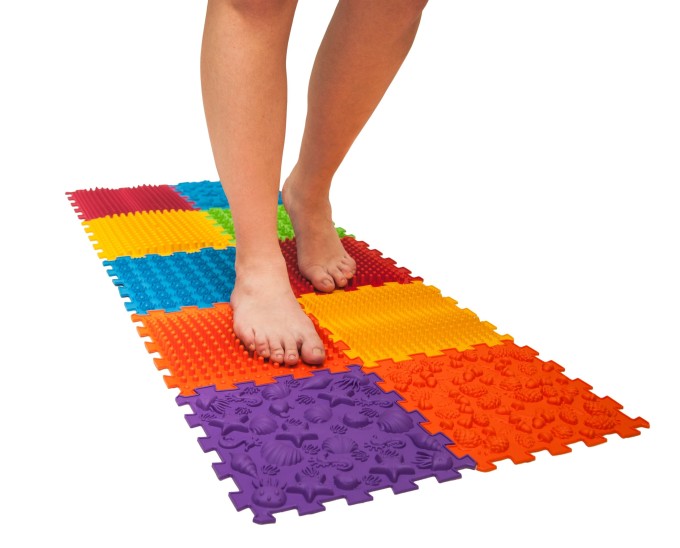 ORTEK Masážní a senzorická podložka pro děti, dospělé a psy Puzzle Mix 10 prvků tvrdá