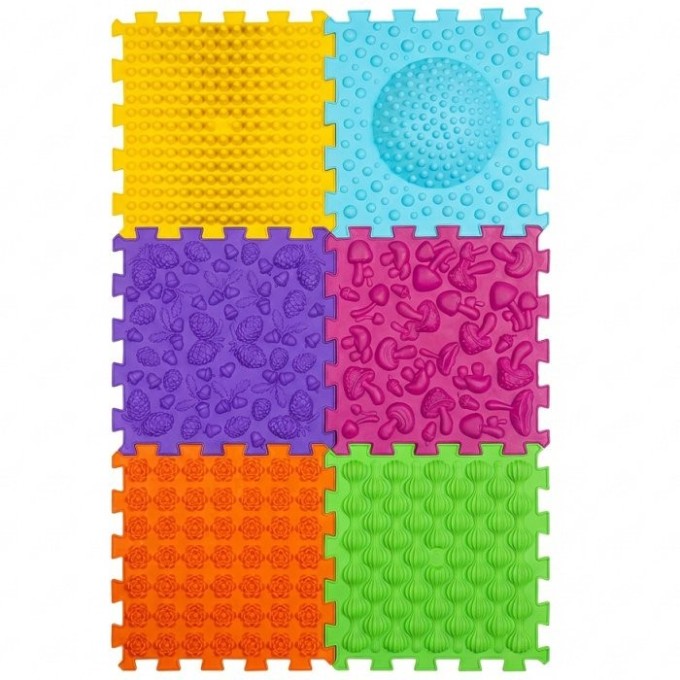 ORTEK Masážní a senzorická podložka pro děti, dospělé a psy Puzzle Mix 6 prvků aktualizovaná