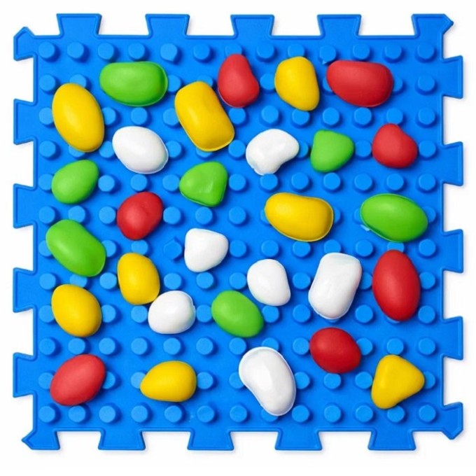 ORTEK Masážní a senzorická podložka pro děti a dospělé Puzzle Mix Plástve 1 prvek + 28 modulů Kamínk