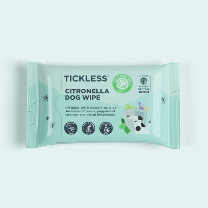 TICKLESS® Citronella Utěrky proti komárům a klíšťatům pro psy 20ks