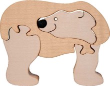 Fauna Dřevěné vkládací puzzle z masivu lední medvěd