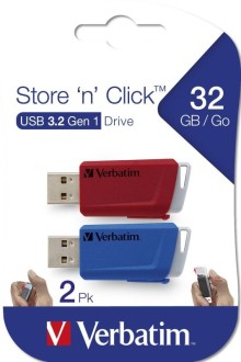 32GB 2PACK USB Flash 3.2 Store 'n' Click (červený+modrý) Verbatim P-blist