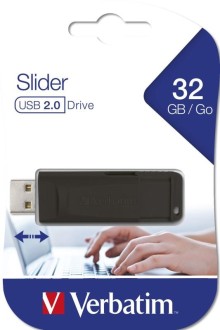 32GB USB Flash 2.0 SLIDER Store'n'Go černý Verbatim P-blist