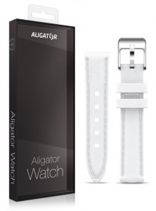 Náhradní řemínek ze syntetické kůže pro Aligator Watch Grace 16mm, bílý