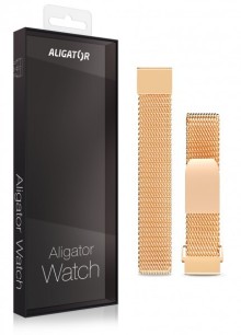 Náhradní kovový řemínek pro Aligator Watch Lady 16mm, zlatý